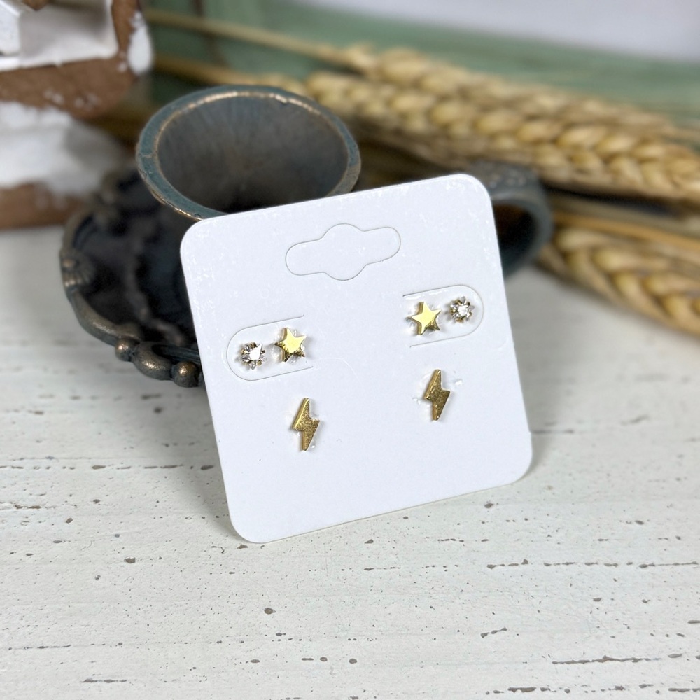 Pip Pop Ouchless Skylight Stud Earrings Set - Picture 2 of 7